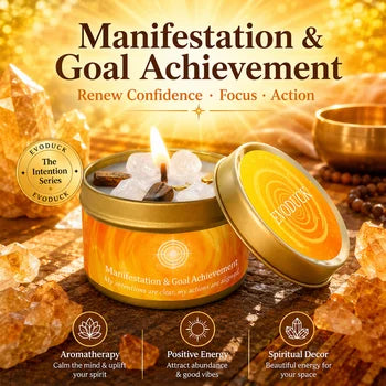 Bougie Parfumée Cannelle & Bois de Santal - Aromathérapie & Manifestation