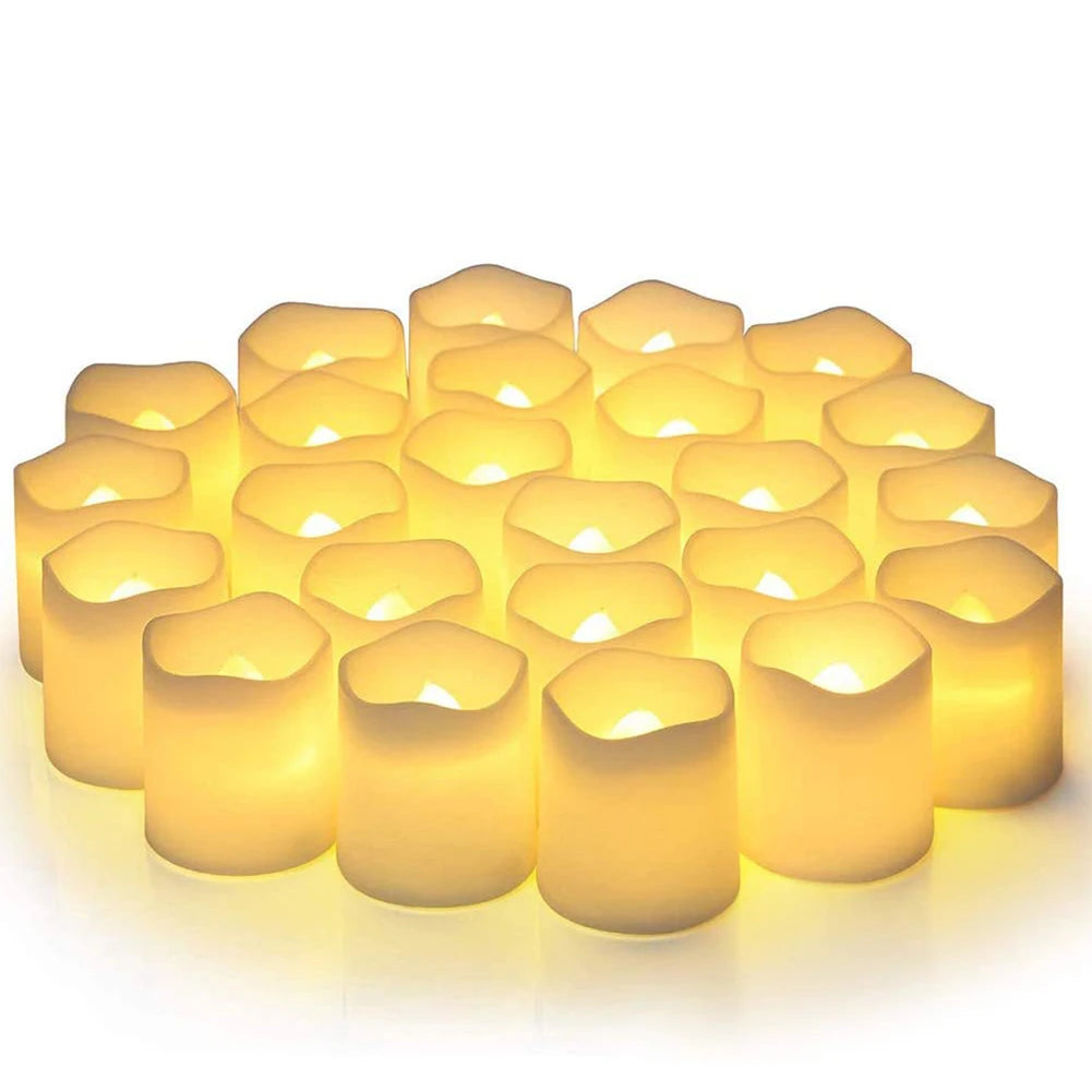 Lot de 24 Bougies LED Sans Flamme Blanc Chaud - Décoration Festive Halloween & Noël