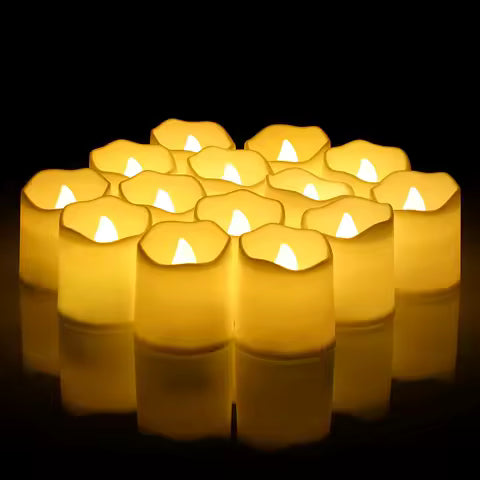 Lot de 24 Bougies LED sans Flamme Blanc Chaud - Décoration Festive Halloween, Noël, Mariage
