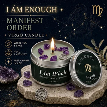 Bougie Parfumée Vierge Thé Blanc & Sauge - Constellation Aromathérapie - Cadeau Maison 3oz