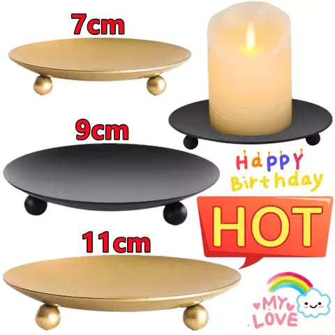 Bougeoir en Fer Forgé - Support de Bougie Pilier Décoratif (7-11cm) pour Cire, Spa, Anniversaire