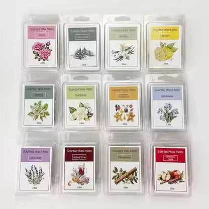 Lot de 8 Cires Parfumées Naturelles à la Cire de Soja - Senteurs Assorties pour Maison & Relaxation