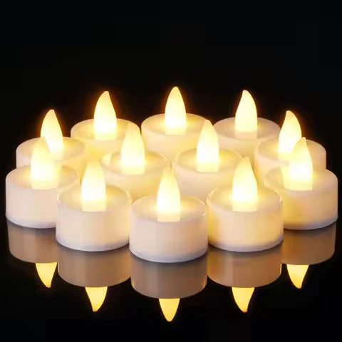 Bougies LED sans flamme - Lot créatif blanc chaud pour décorations de fête et de saison