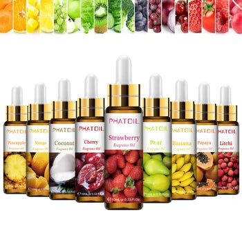 Huile Parfumée Douce Fruits 10ml - Aromathérapie & Bougies DIY (Cerise, Pomme, Fraise, Mangue, Coco)