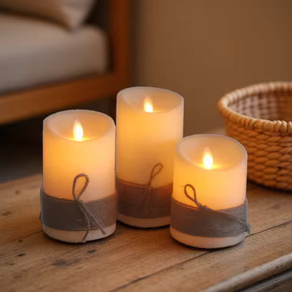 Lot de 3 Bougies LED Flamme Dansante Vintage - USB Rechargeable ou Piles - Lampe d'Ambiance