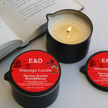Bougie de Massage Parfumée à l'Huile Essentielle - Hydratante et Relaxante pour Spa