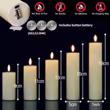 Bougies LED sans flamme scintillantes à piles - Lot de 9 à 72 pièces pour décoration mariage, dîner, concert