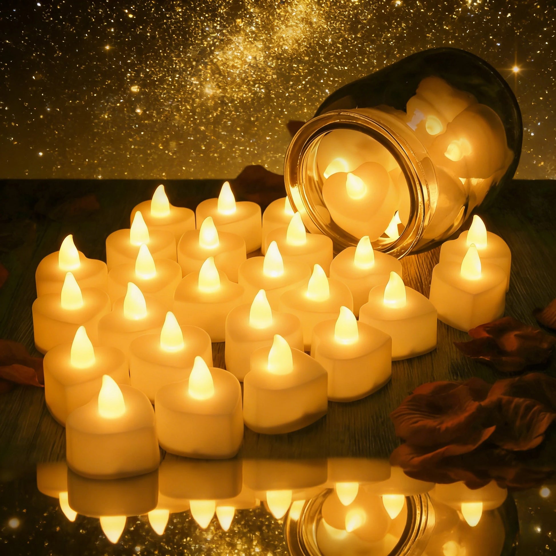Bougie LED Cœur Romantique Sans Flamme - Décoration Saint-Valentin & Mariage