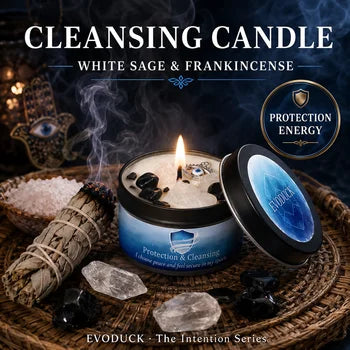 Bougie Parfumée Sauge Blanche & Frankincense - Protection & Purification Spirituelle