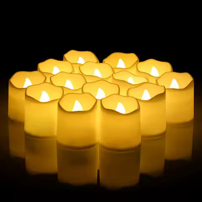 Lot de 24 Bougies LED sans Flamme Blanc Chaud - Décoration Festive Halloween, Noël, Mariage