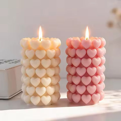 Moule Silicone Cœur Empilable DIY - Idée Cadeau Saint-Valentin & Bougies Parfumées