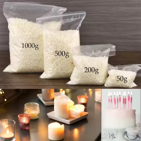 Cire de Soja Naturelle en Flocons pour Bougies DIY - 1kg, 500g, 200g, 50g