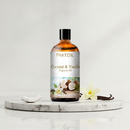 Huile Parfumée Aromathérapie 100ml - Vanille, Coco, Fraise, Cerise, Citron - Pour Diffuseur & Bougies