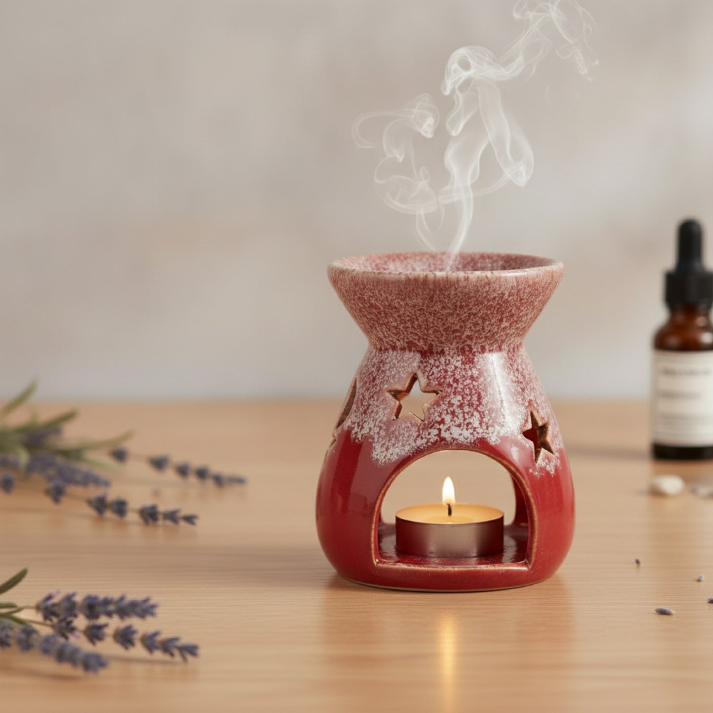 Brûleur d'Huile Essentielle & Bougie Parfumée - Lampe d'Aromathérapie Romantique pour la Maison
