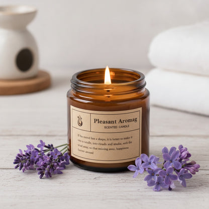 Bougie décorative parfumée à la lavande - Cire de coco, sans fumée, pour gâteau et décoration intérieure