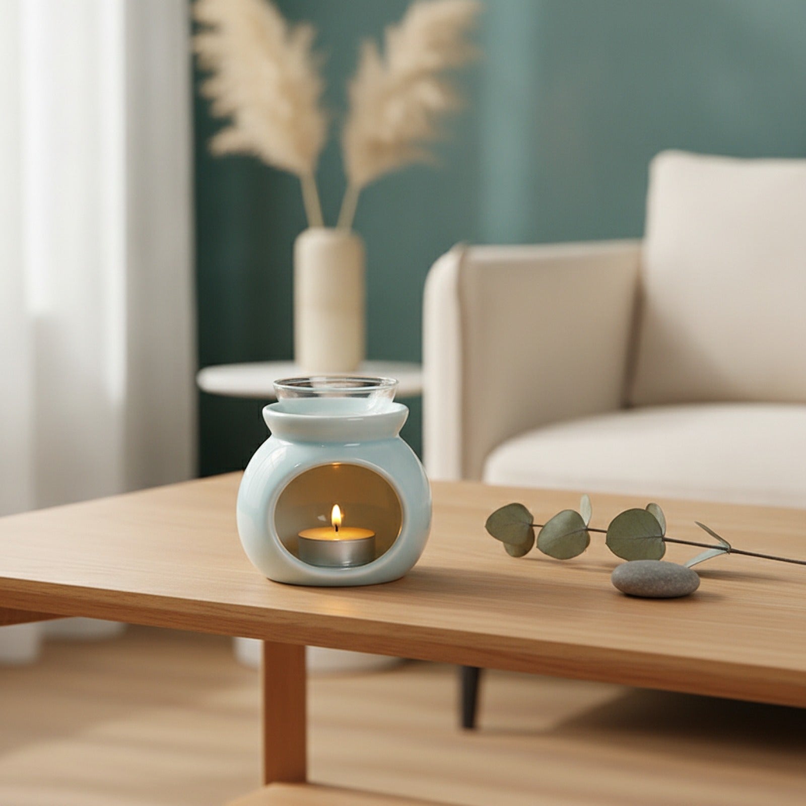 Brûleur d'arôme en porcelaine - Décoration parfumée pour salon et maison
