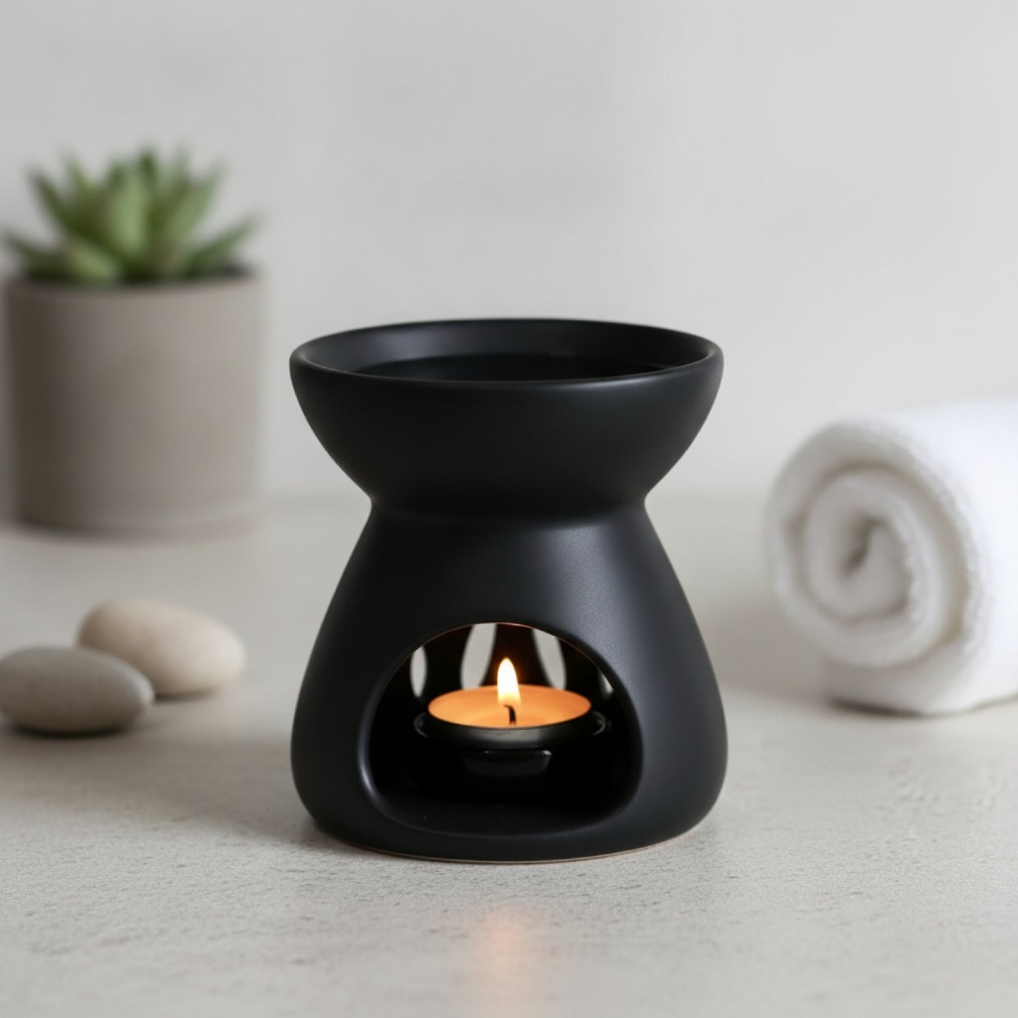 Réchaud Huiles Essentielles Céramique Fait Main - Brûleur Encens & Veilleuse