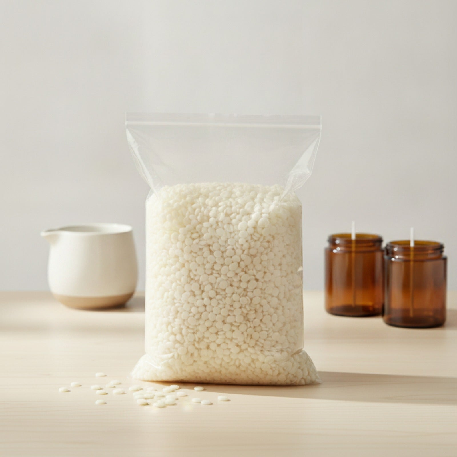 Cire de Soja Naturelle en Flocons pour Bougies DIY - 1kg, 500g, 200g, 50g