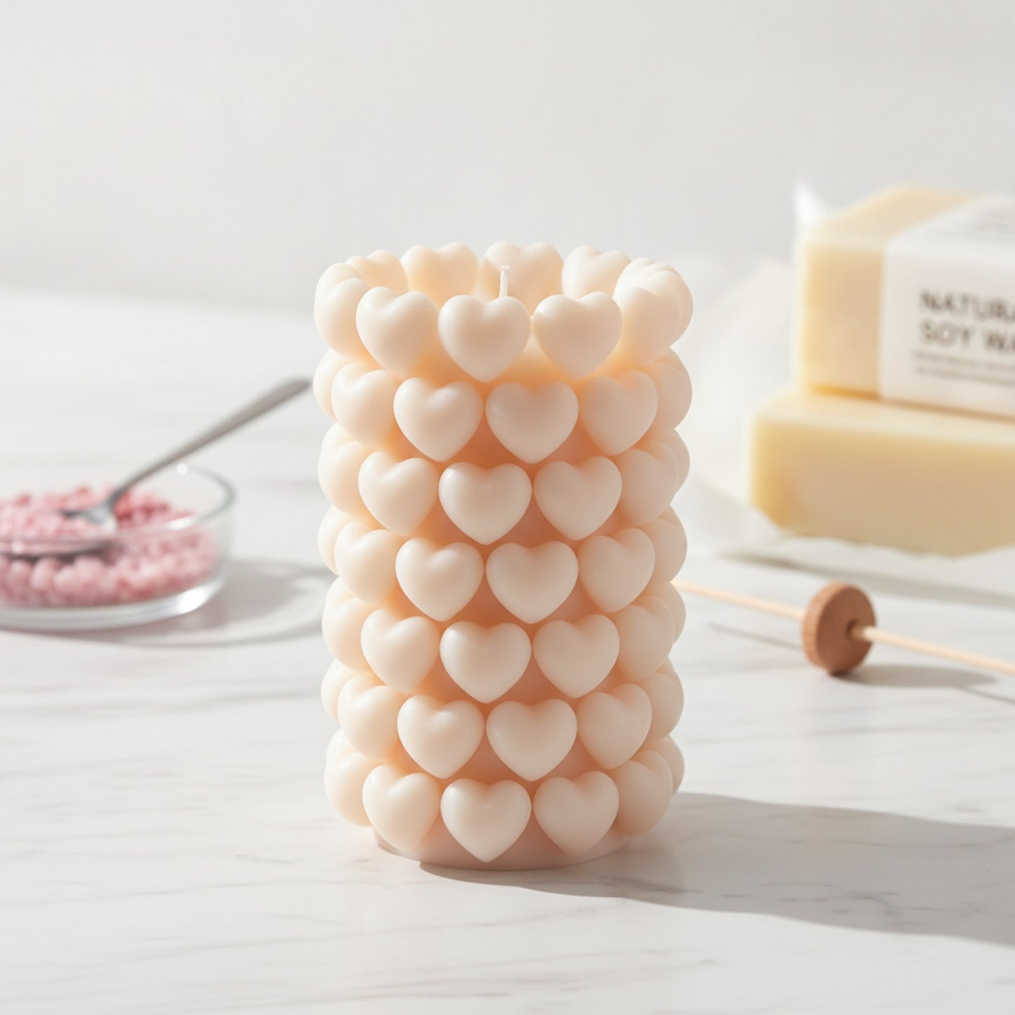 Moule Silicone Cœur Empilable DIY - Idée Cadeau Saint-Valentin & Bougies Parfumées
