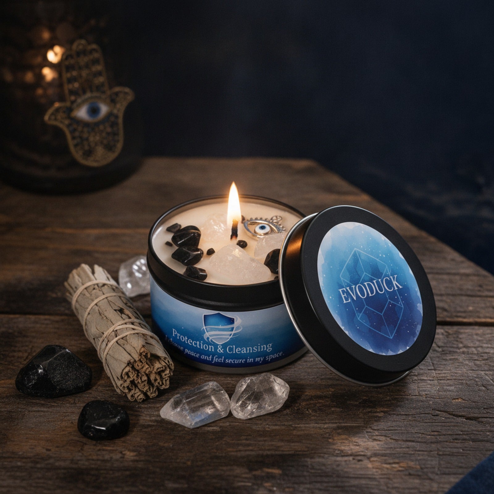 Bougie Parfumée Sauge Blanche & Frankincense - Protection & Purification Spirituelle