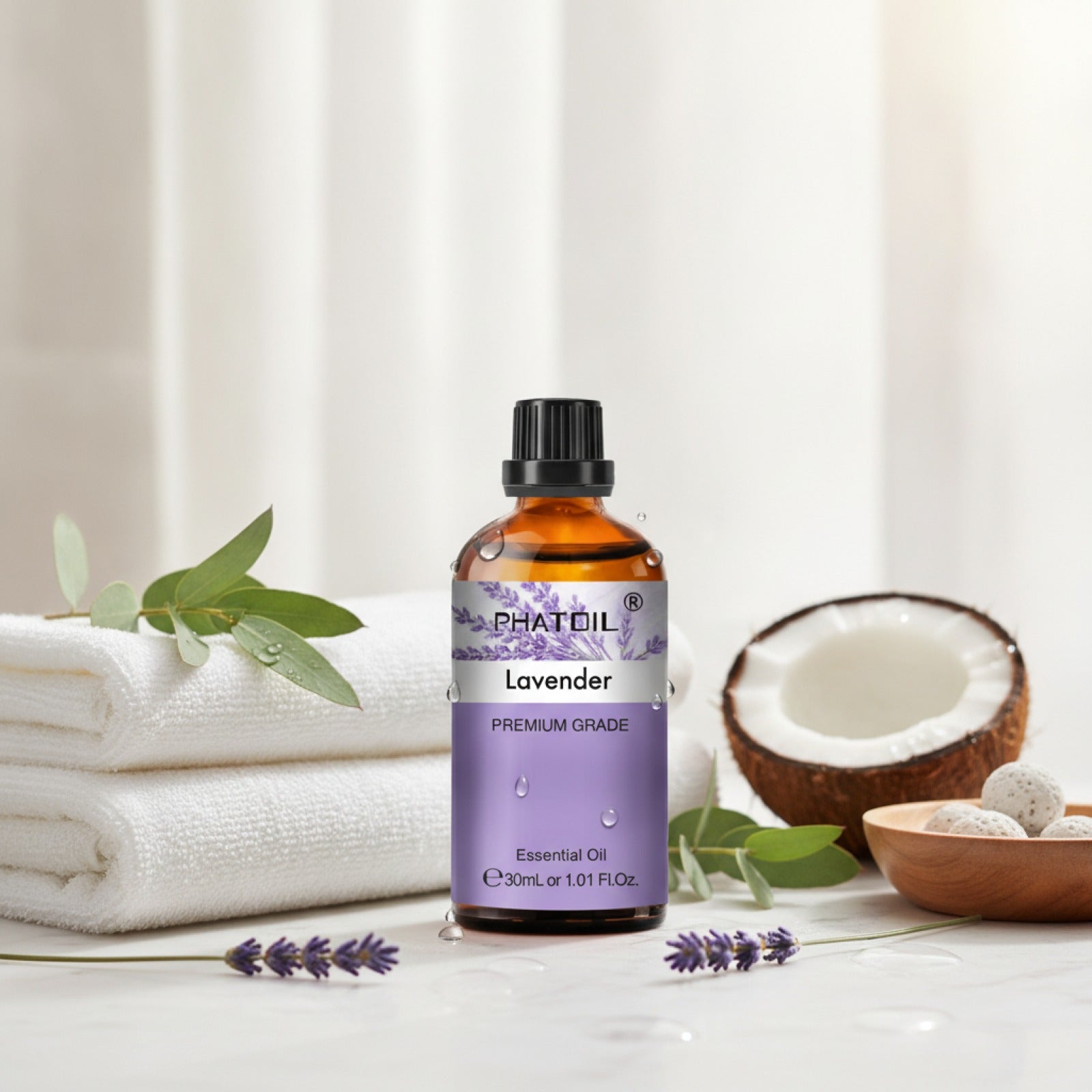 Huile Essentielle Aromathérapie 30ml - Citron, Lavande, Eucalyptus, Bergamote, Jasmin, Rose, Vanille