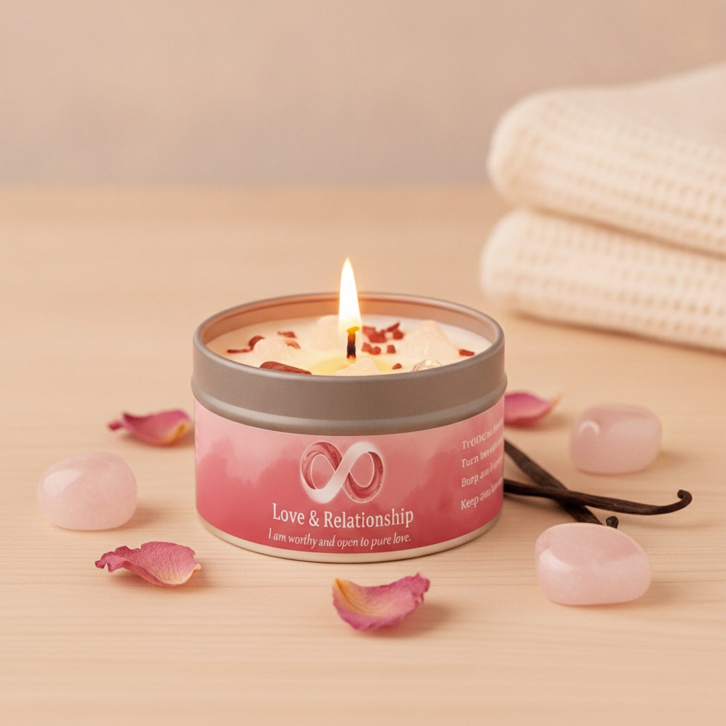 Bougie Parfumée 3oz - Loi d'Attraction & Manifestation d'Amour - Décoration Maison & Cadeau Festif