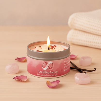 Bougie Parfumée 3oz - Loi d'Attraction & Manifestation d'Amour - Décoration Maison & Cadeau Festif