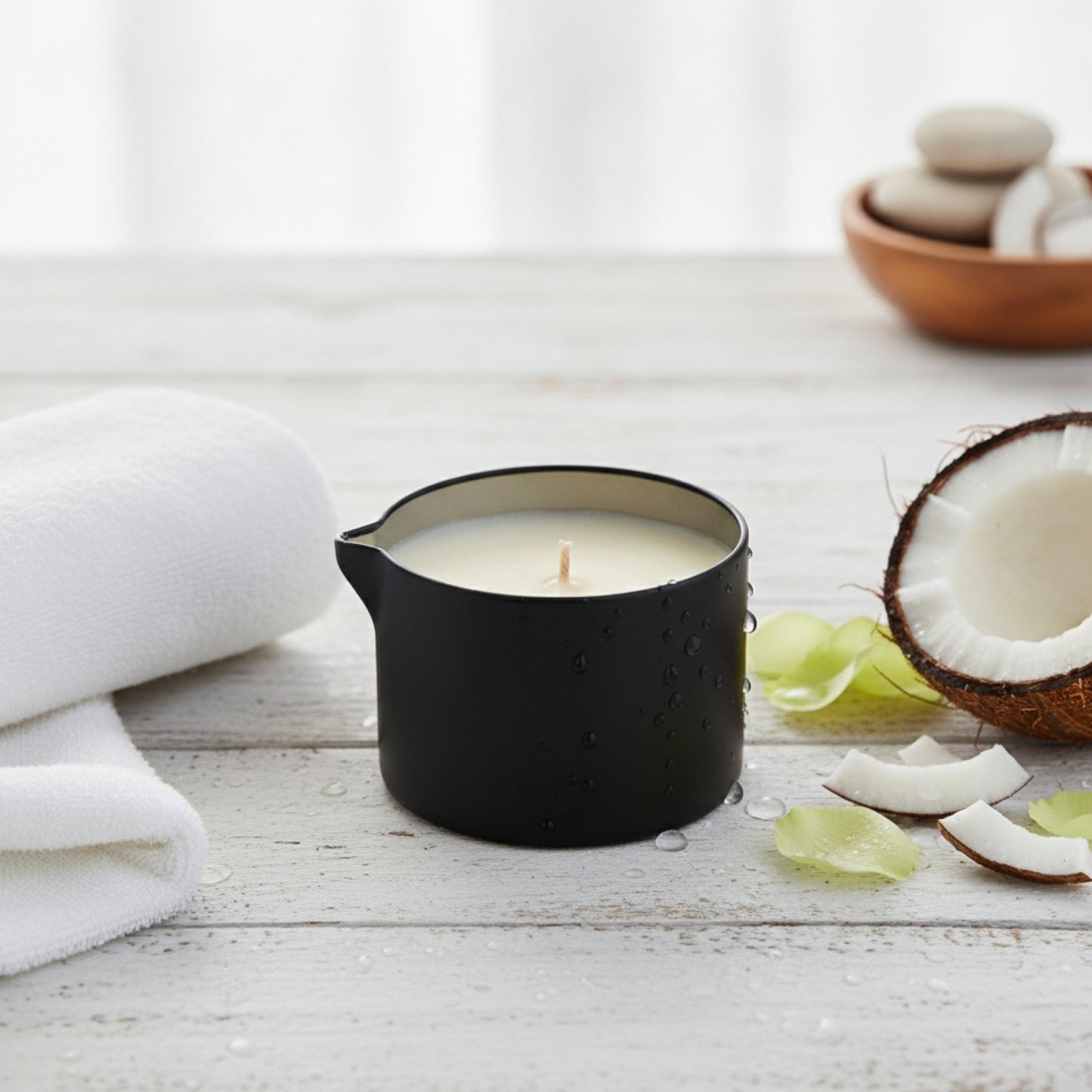 Bougie de Massage Parfumée à l'Huile Essentielle - Hydratante et Relaxante pour Spa