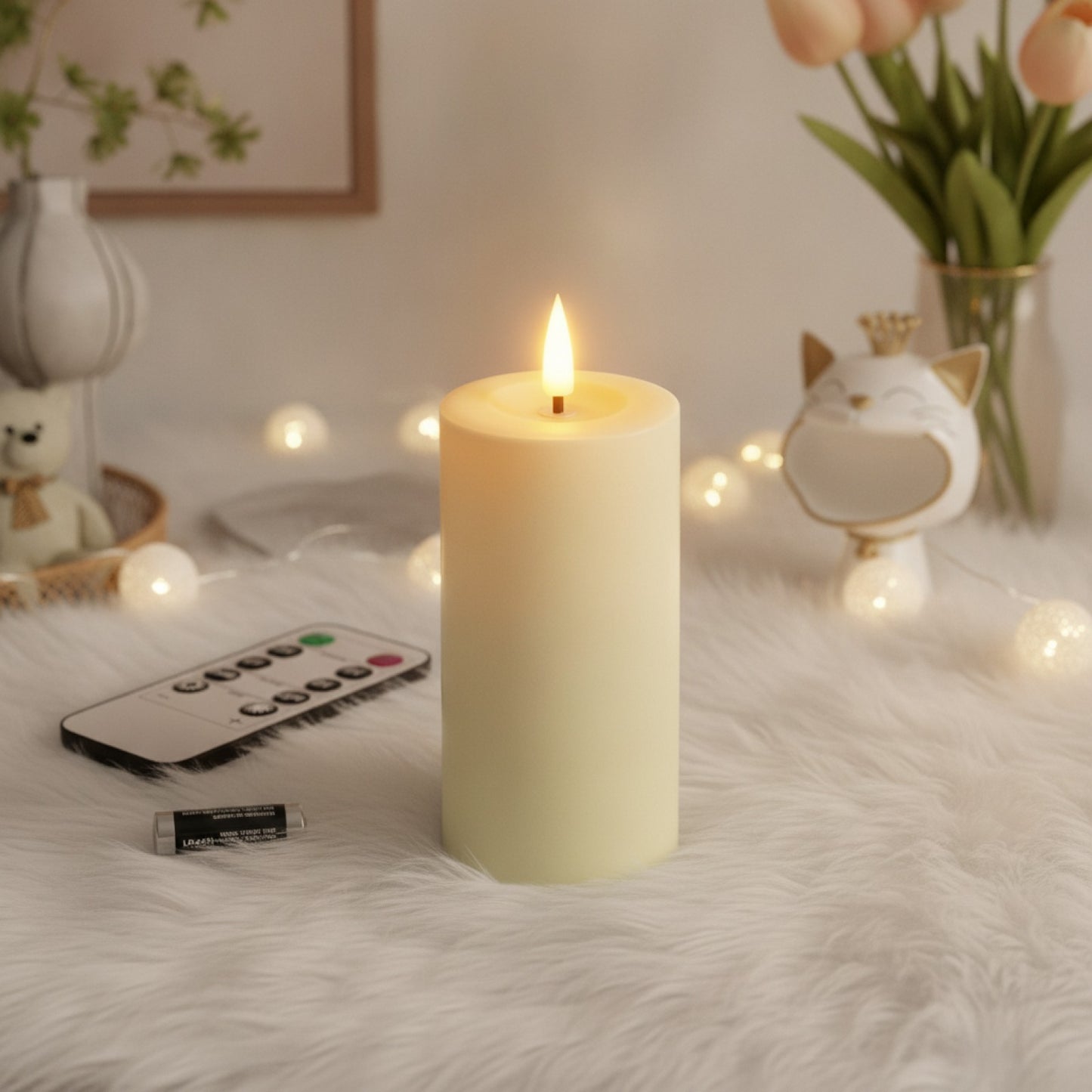Bougies LED sans flamme avec télécommande - Lumières vacillantes pour mariage, fête et décoration