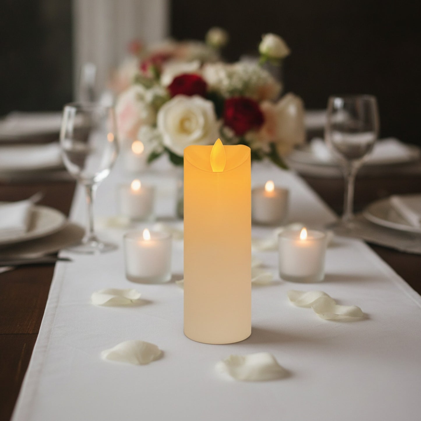 Bougies LED sans flamme scintillantes à piles - Lot de 9 à 72 pièces pour décoration mariage, dîner, concert