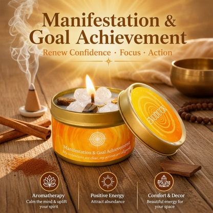 Bougie Parfumée Cannelle & Bois de Santal - Aromathérapie & Manifestation