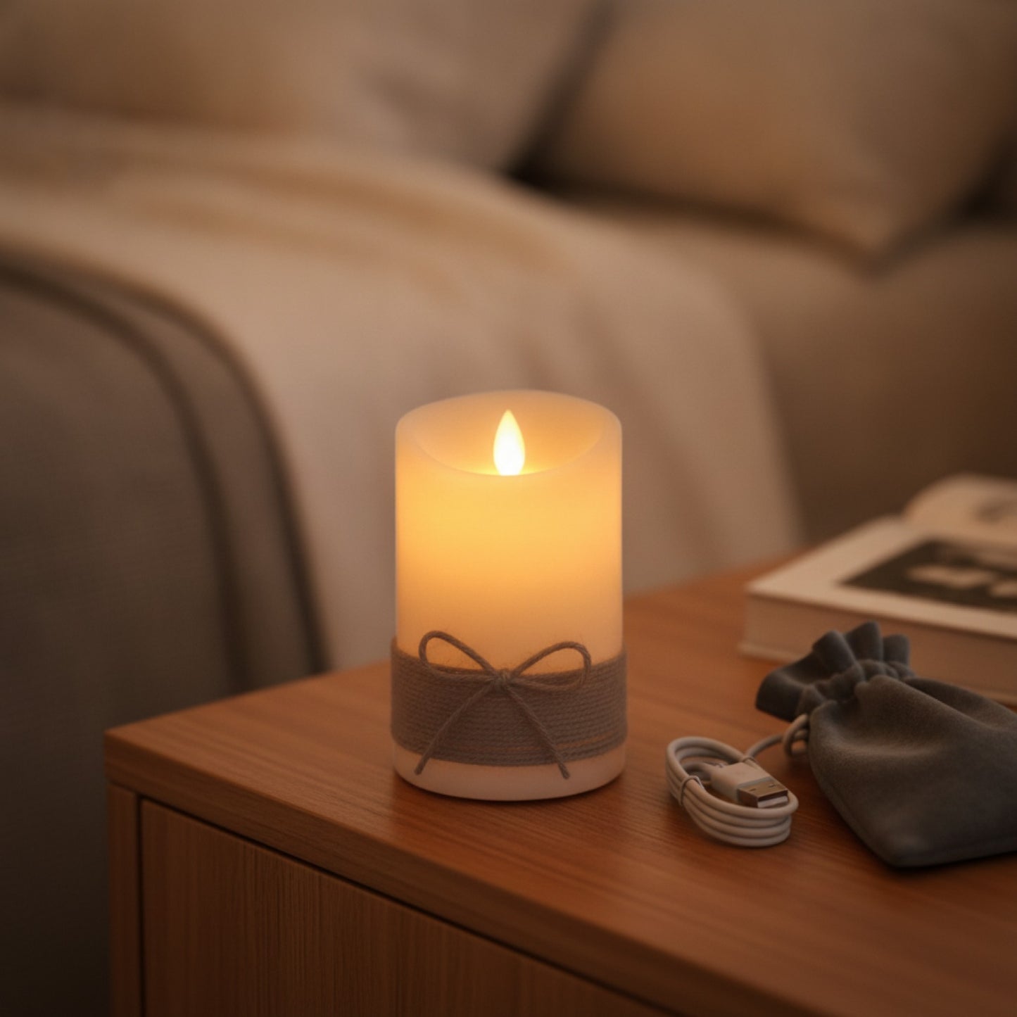 Lot de 3 Bougies LED Flamme Dansante Vintage - USB Rechargeable ou Piles - Lampe d'Ambiance