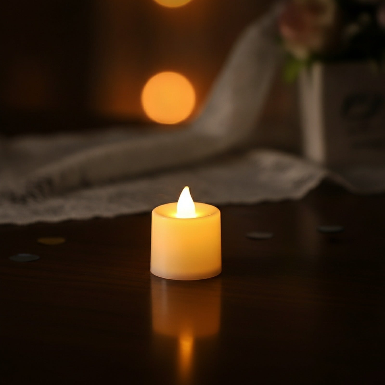 Bougie LED sans flamme à piles pour décoration festive et intérieure