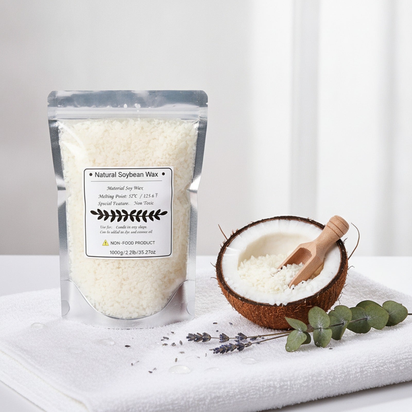 Cire de Soja Pure 500g/1kg pour Bougies DIY & Artisanat