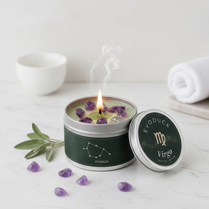 Bougie Parfumée Vierge Thé Blanc & Sauge - Constellation Aromathérapie - Cadeau Maison 3oz