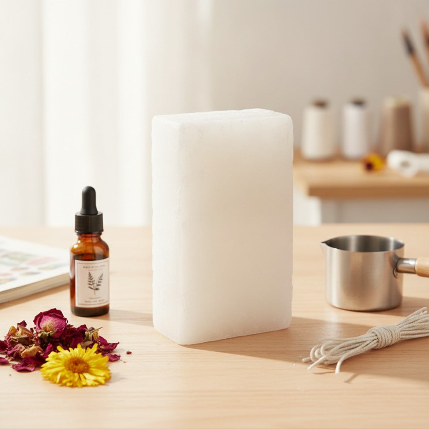 Bloc de Paraffine Raffinée 1kg pour Bougies DIY et Artisanat
