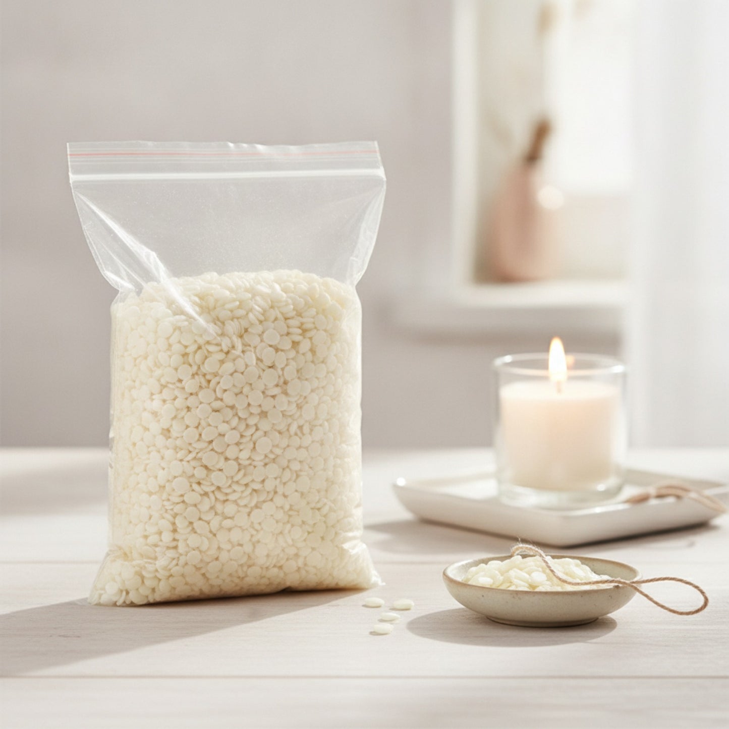 Cire de Soja Naturelle en Flocons pour Bougies DIY - 1kg, 500g, 200g, 50g