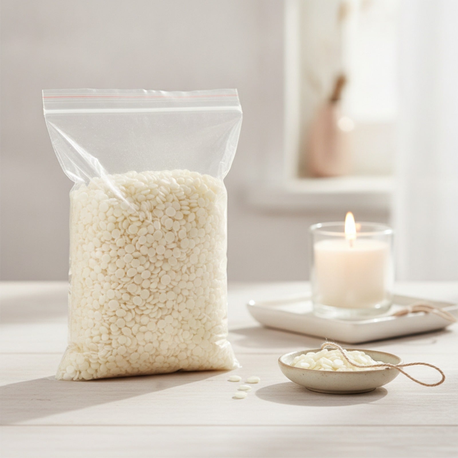 Cire de Soja Naturelle en Flocons pour Bougies DIY - 1kg, 500g, 200g, 50g