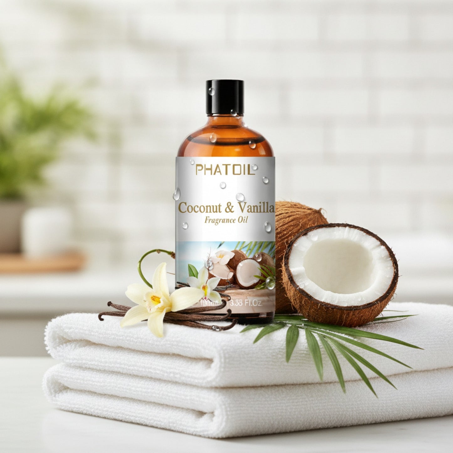 Huile Parfumée Aromathérapie 100ml - Vanille, Coco, Fraise, Cerise, Citron - Pour Diffuseur & Bougies