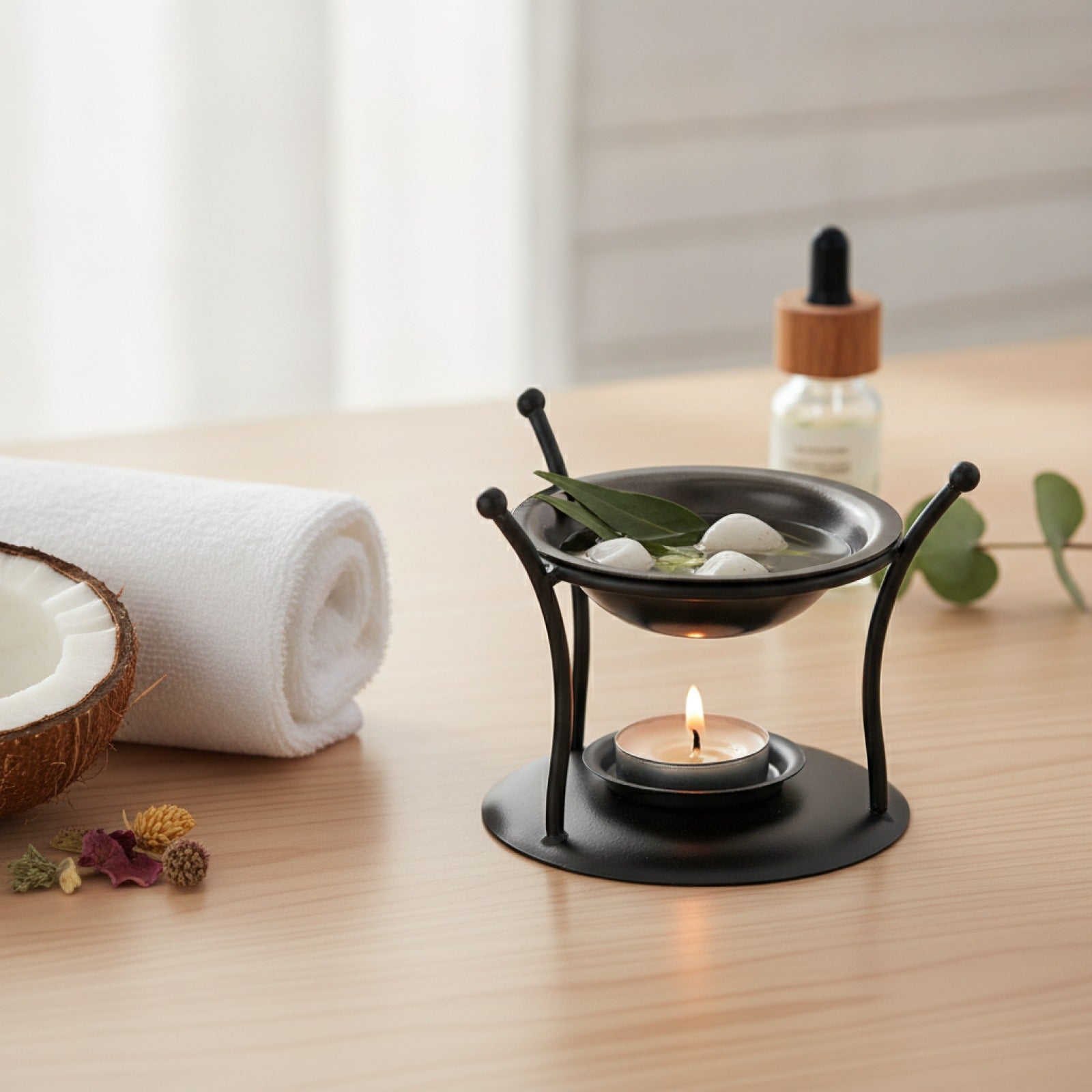 Diffuseur Huiles Essentielles Rétro Portable - Brûleur Aromathérapie & Bougie Décorative