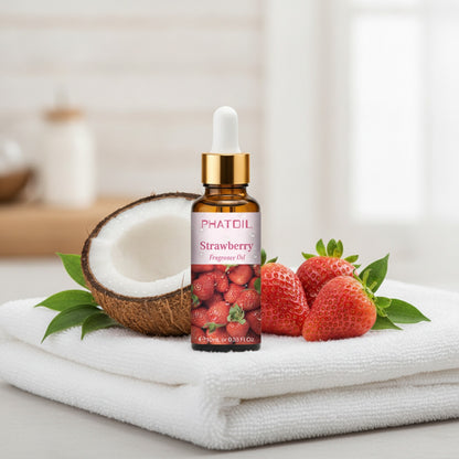 Huile Parfumée Douce Fruits 10ml - Aromathérapie & Bougies DIY (Cerise, Pomme, Fraise, Mangue, Coco)