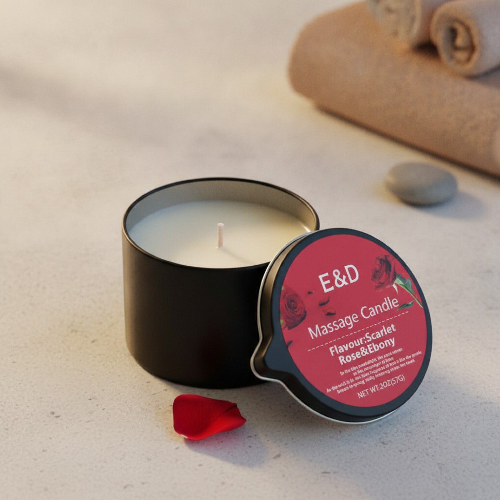 Bougie de Massage Parfumée à l'Huile Essentielle - Hydratante et Relaxante pour Spa