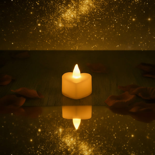 Bougie LED Cœur Romantique Sans Flamme - Décoration Saint-Valentin & Mariage