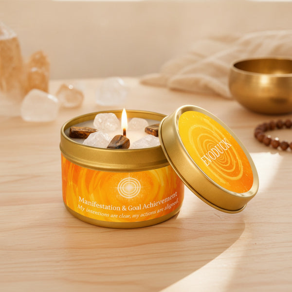 Bougie Parfumée Cannelle & Bois de Santal - Aromathérapie & Manifestation
