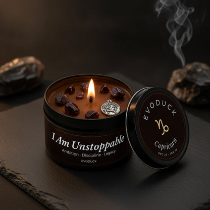 Bougie Parfumée Oud Tabac Constellation Capricorne - Décoration Maison & Cadeau