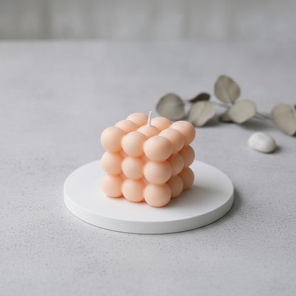 Bougie Cube à Bulles Parfumée - Cire de Soja Artisanale pour Aromathérapie & Décoration