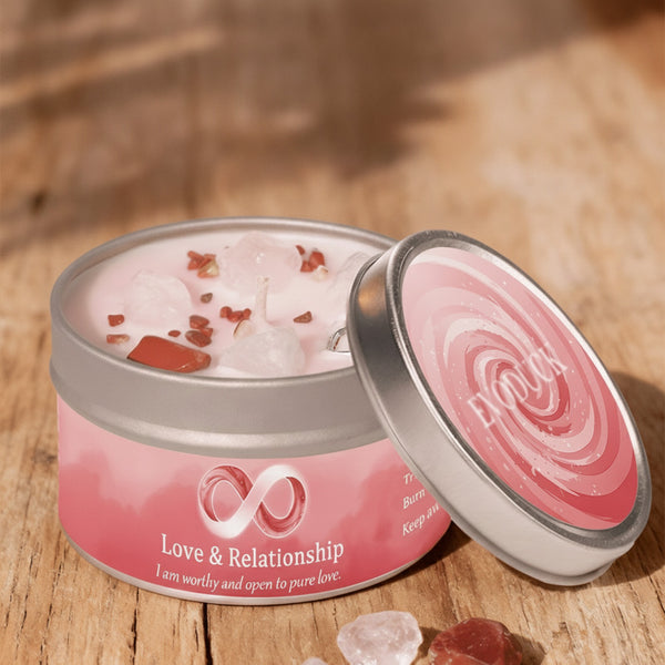 Bougie Parfumée 3oz - Loi d'Attraction & Manifestation d'Amour - Décoration Maison & Cadeau Festif