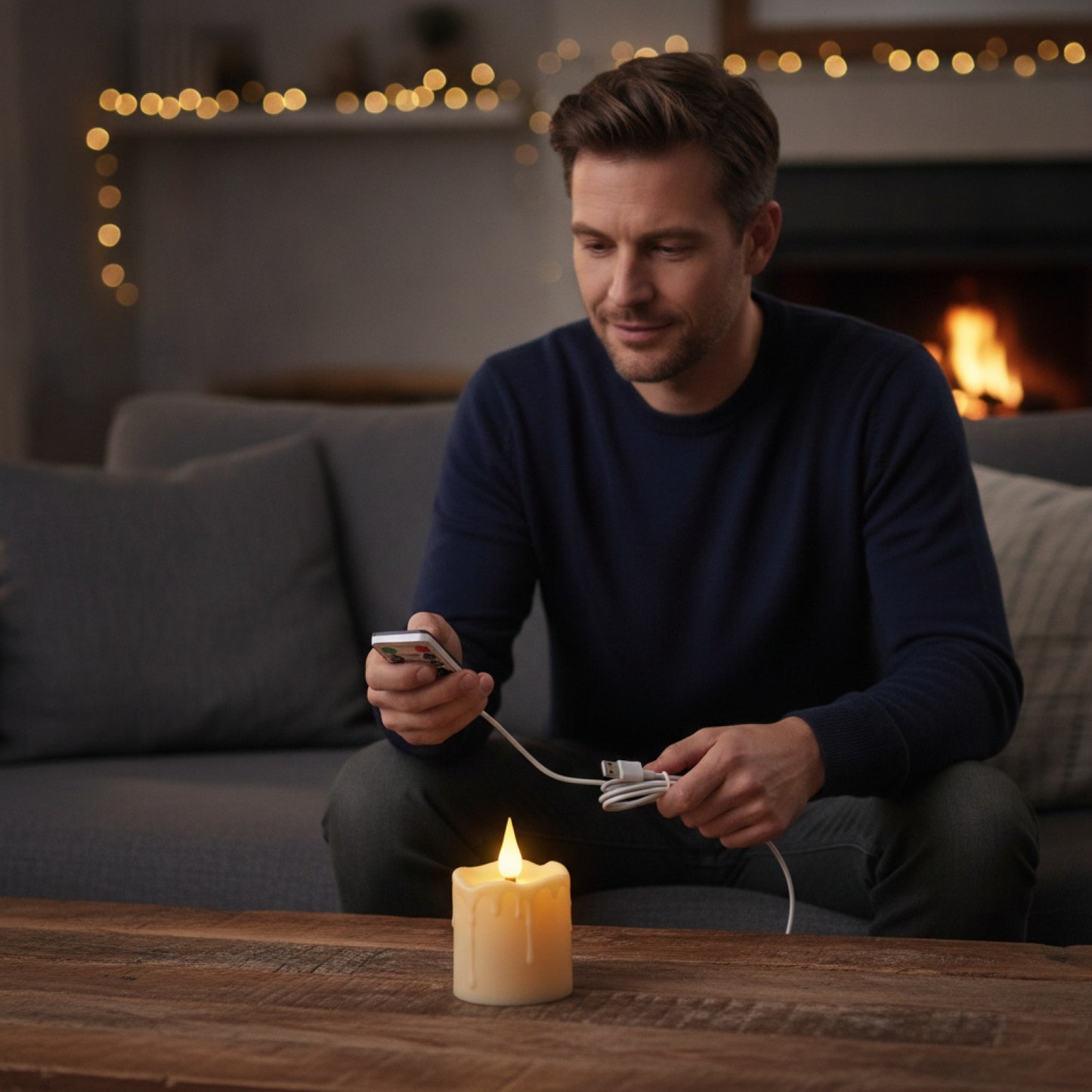 Bougie LED Rechargeable USB avec Flamme Vacillante et Télécommande - Étanche, Minuterie 8H - Idéale Décoration Mariage, Vacances, Maison