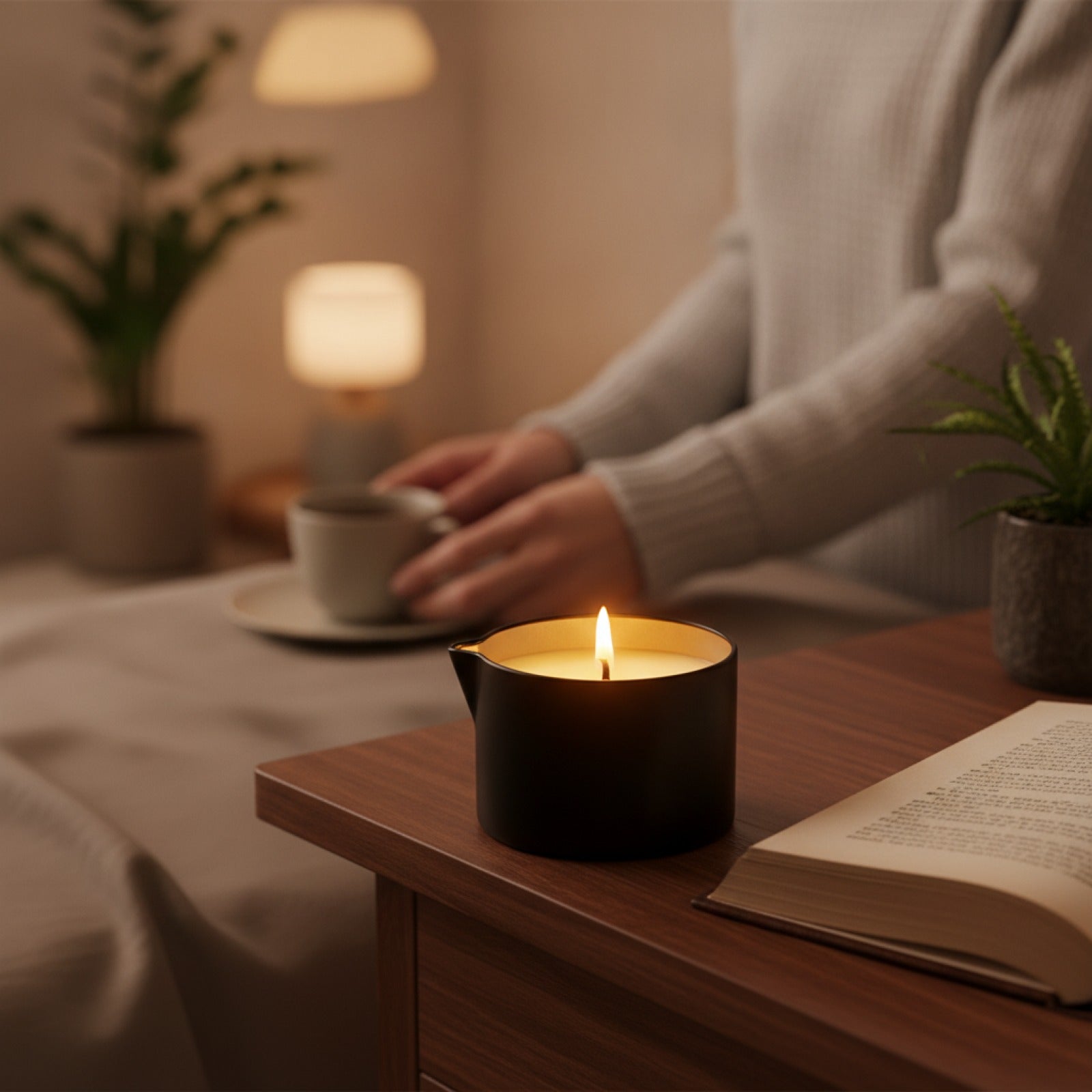 Bougie de Massage Parfumée à l'Huile Essentielle - Hydratante et Relaxante pour Spa