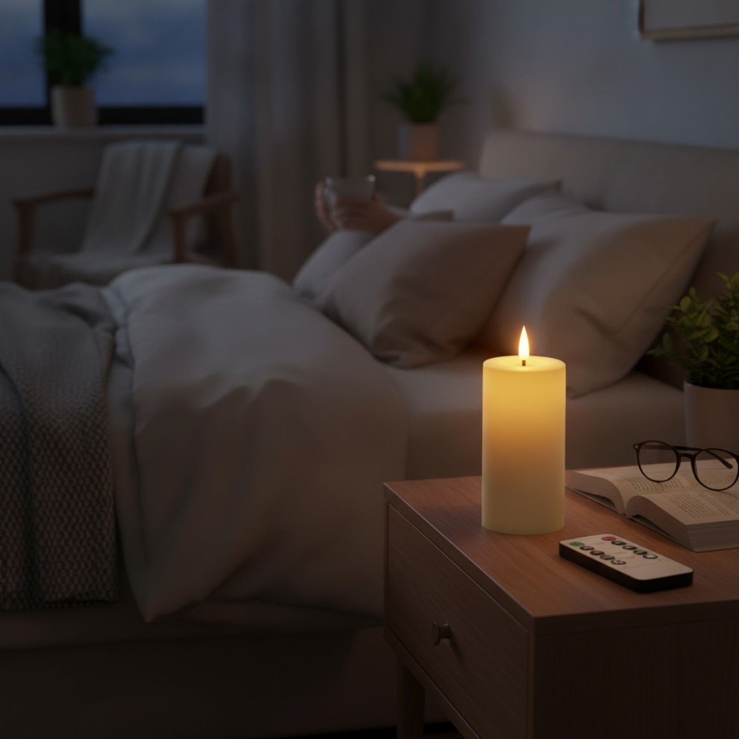 Bougies LED sans flamme avec télécommande - Lumières vacillantes pour mariage, fête et décoration